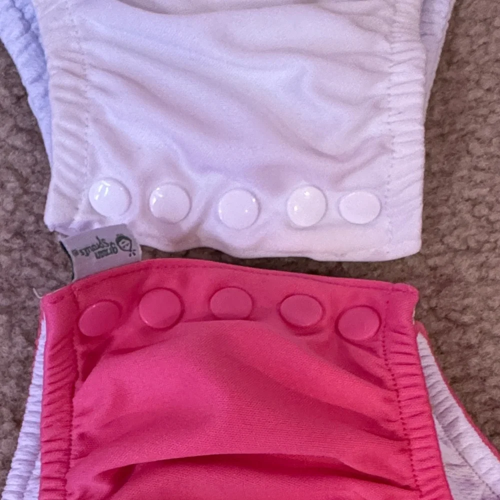 Vibrant Pink and White Diaper Covers
